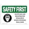 Signmission OSHA Sign, Supplied Air Respirator Required W/ Symbol, 18in X 12in Aluminum, 18" W, 12" H, Landscape OS-SF-A-1218-L-10988 - alternate 1